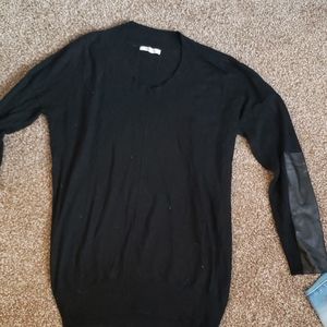 Hawthorn black sweater w/ pleather elbow patches